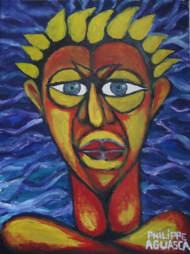 Peinture intitulée "Dans l'eau" par Philippe Aguasca, Œuvre d'art originale, Acrylique Monté sur Châssis en bois