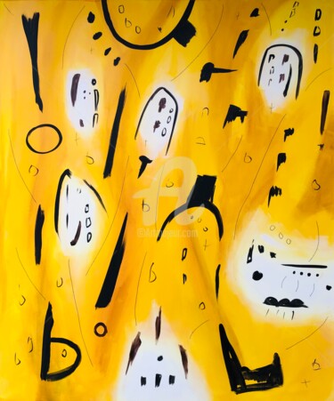 "Yellow freedom" XXL expressionism expressions Peinture intitulée ""Yellow freedom" XX…" par Nataliia Krykun, Œuvre d'art originale, Acrylique Monté sur Châssis en bois