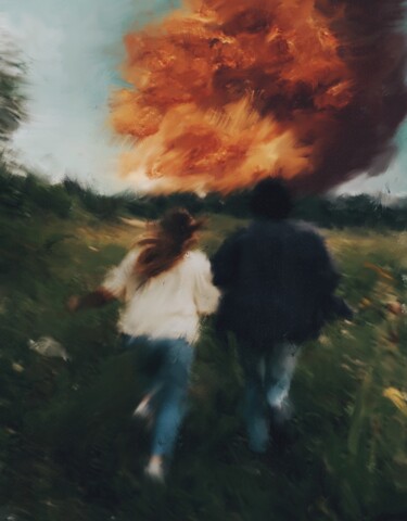 Painting titled "Our sunset" by Giovanni Sanesi, Original Artwork, Oil