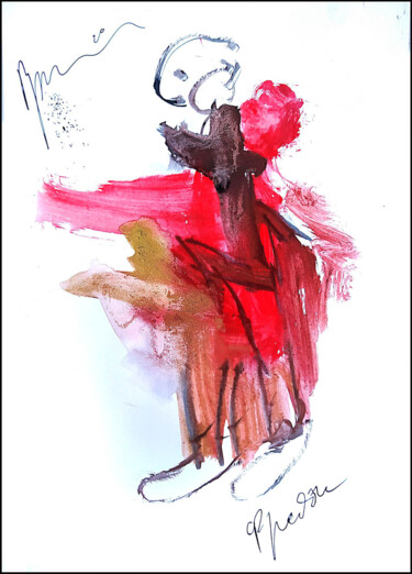 Dessin intitulée "Фредди    Freddie" par Dima Dima Vil Ms Wilms (Rok Zivopisec Rock Painter), Œuvre d'art originale, Gouache
