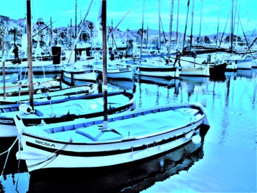 Photographie intitulée "bateaux à quai" par Musclor, Œuvre d'art originale, Photographie numérique