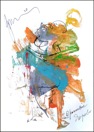 Dessin intitulée "оранжевое дерево…" par Dima Dima Vil Ms Wilms (Rok Zivopisec Rock Painter), Œuvre d'art originale, Gouache