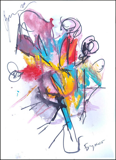 Σχέδιο με τίτλο "abstract bouquet 31" από Дима Dima Вильмс Wilms (Рок-Живописец Rock-Painter), Αυθεντικά έργα τέχνης, Γκουάς