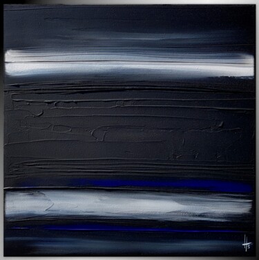 Painting titled "Monochrome noir bla…" by Sandrine Hartmann, Original Artwork, Acrylic Mounted on Wood Stretcher frame