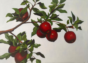 red apples Peinture intitulée "red apples" par Anna Bogushevskaya, Œuvre d'art originale, Huile