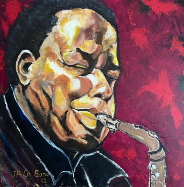 绘画 标题为“Wayne SHORTER” 由Jean-Pierre Lo Bono, 原创艺术品, 油 安装在木质担架架上