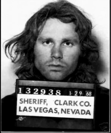 Jim Morrison Mug Shot 1968 Photo 绘画 标题为“Jim Morrison Mug Sh…” 由Tony Rubino, 原创艺术品, 丙烯 安装在木质担架架上