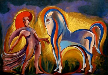Ζωγραφική με τίτλο "Triumph of beauty" από Spiros Gremo, Αυθεντικά έργα τέχνης, Ακρυλικό