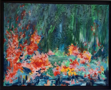 Schilderij getiteld "PARADIS VERT" door Lucile Plancke Delassus, Origineel Kunstwerk, Acryl