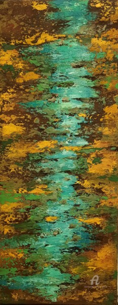 绘画 标题为“Promenade en Lozère” 由Marina Argentini, 原创艺术品, 颜料 安装在木质担架架上