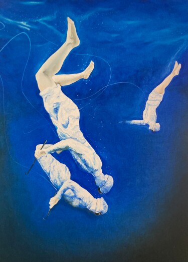 绘画 标题为“Pêcheuses Amas” 由Pascal Herve, 原创艺术品, 油 安装在木质担架架上