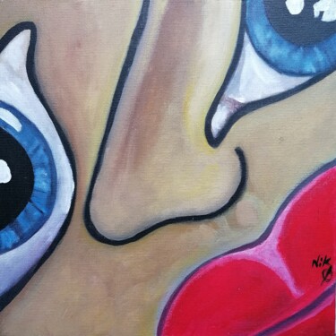 Painting titled "Bocca Roja" by Nicolas Alibar, Original Artwork, Acrylic