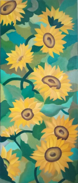 Pintura intitulada "Helianthus" por Manuela Marques, Obras de arte originais, Óleo