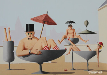 COUPE SOLEIL - Fine art sublimation on aluminium Pintura intitulada "COUPE SOLEIL - Fine…" por Martin Veldhuis (Marvelli), Obras de arte originais, Óleo Montado em Alumínio