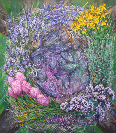 Painting titled "Boggart" by Natalia Rezanova, Original Artwork, Acrylic