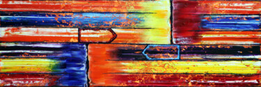 Schilderij getiteld "Face Off" door Preston M. Smith (PMS), Origineel Kunstwerk, Olie