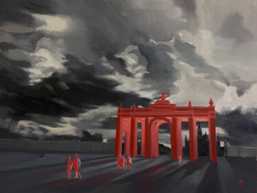 "Back to the future" (2022). 60x80cm, tempera on paper Painting titled ""Back to the future…" by Alexandra Kokina, Original Artwork, Tempera