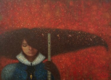 The almond tree 「The almond tree」というタイトルの絵画 Natalya Chepulskayaによって, オリジナルのアートワーク, オイル ウッドストレッチャーフレームにマウント