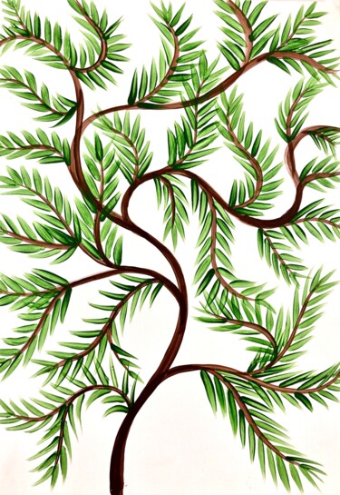绘画 标题为“Curry leaf plant” 由Sumit Ratta, 原创艺术品, 丙烯