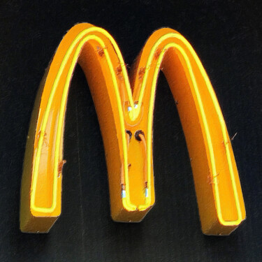 Mcdonalds Neon Golden Arches Sign Painting titled "Mcdonalds Neon Gold…" by Tony Rubino, Original Artwork, Acrylic Mounted on Wood Stretcher frame