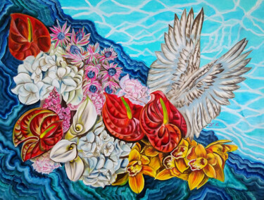 绘画 标题为“Feeling of flight.…” 由Julia Crystal, 原创艺术品, 油