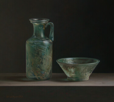 Peinture intitulée "Roman glass" par Albert Kechyan, Œuvre d'art originale, Huile