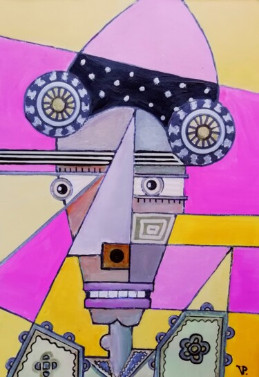 绘画 标题为“Cubist portrait of…” 由Pepe Villan, 原创艺术品, 丙烯