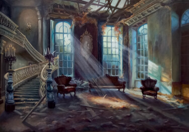 绘画 标题为“Requiem from the Sh…” 由Lee Campbell, 原创艺术品, 油 安装在木质担架架上