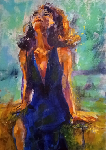 Pensiero Stupendo Painting titled "Pensiero Stupendo" by Chiara Abbaticchio, Original Artwork, Oil Mounted on Wood Stretcher frame
