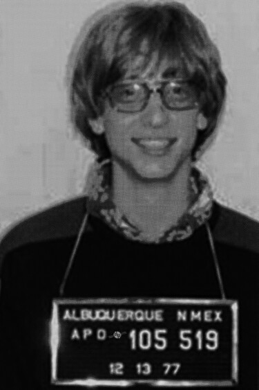 Bill Gates Mug shot Vertical Black and White 绘画 标题为“Bill Gates Mug shot…” 由Tony Rubino, 原创艺术品, 丙烯 安装在木质担架架上