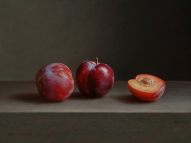 Peinture intitulée "Plums" par Albert Kechyan, Œuvre d'art originale, Huile