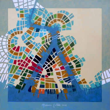 Painting titled "Code number 48" by Federico Cortese, Original Artwork, Oil