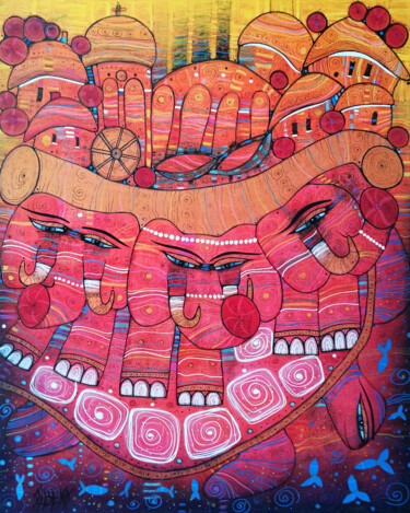 Peinture intitulée "Hommage à Terry Pra…" par Albena Vatcheva, Œuvre d'art originale, Huile Monté sur Châssis en bois