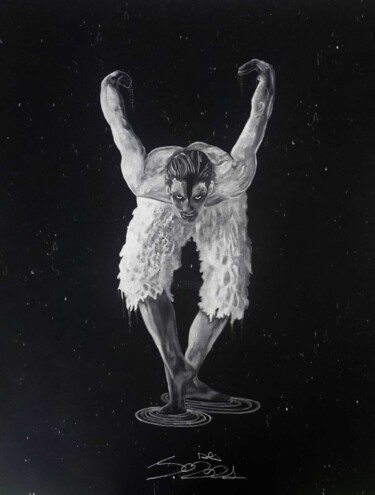Drawing titled "Swan Lake" by Joaquin Audouit, Original Artwork, Pastel