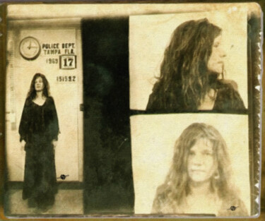 绘画 标题为“Janis Joplin Mug Sh…” 由Tony Rubino, 原创艺术品, 丙烯 安装在木质担架架上