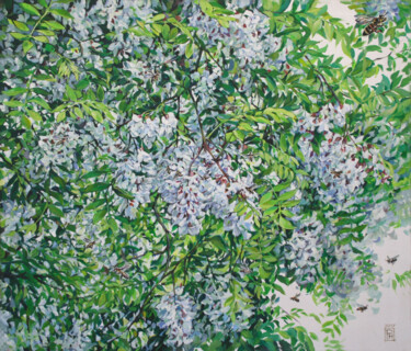 Bees Pintura intitulada "Bees" por Natalia Rezanova, Obras de arte originais, Acrílico