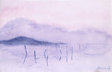 Peinture intitulée "Paysage intérieur 1" par Jacqueline Pascaud, Œuvre d'art originale, Aquarelle Monté sur Autre panneau ri…