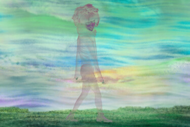 Digitale Kunst mit dem Titel "Frau mit Löwenhaare…" von Sigrid Gombert, Original-Kunstwerk, Digitale Malerei