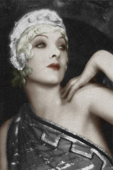 Painting titled "Myrna Loy 2.1" by Tony Rubino, Original Artwork, Acrylic Mounted on Wood Stretcher frame