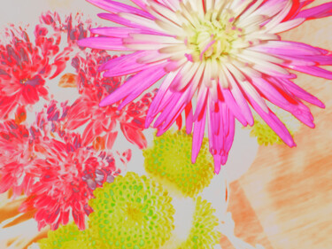 Floral Symphony Printmaking titled "Floral Symphony" by Lewis R Freitag I I I, Original Artwork, Digital Print Mounted on Wood Stretcher fra…