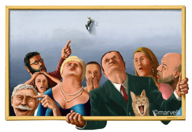 The family portrait - Fine art sublimation on aluminium Peinture intitulée "The family portrait…" par Martin Veldhuis (Marvelli), Œuvre d'art originale, Huile Monté sur Aluminium