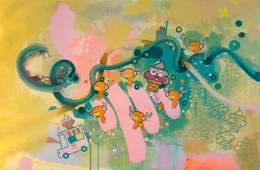 绘画 标题为“The Ice cream Stori…” 由Alex Saman, 原创艺术品, 丙烯