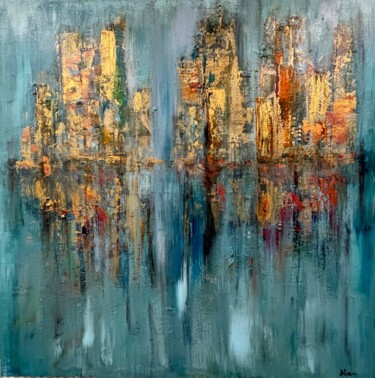 Azure Aura Painting titled "Azure Aura" by Barbara Kizer, Original Artwork, Acrylic Mounted on Wood Stretcher frame