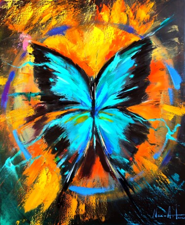 绘画 标题为“Butterfly (50x60cm,…” 由Narek Jaghacpanyan, 原创艺术品, 油 安装在木质担架架上