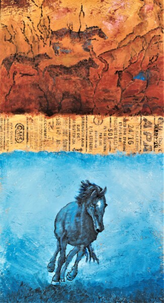 绘画 标题为“Equus Caballus” 由Timothy Seery, 原创艺术品, 丙烯 安装在木板上