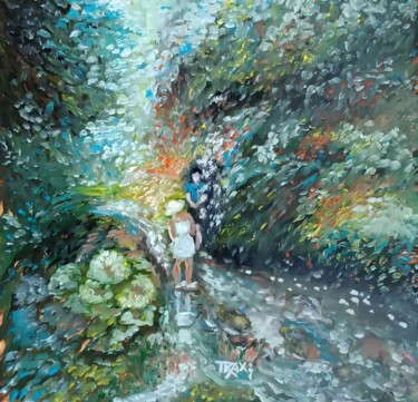 「By the River Impres…」というタイトルの絵画 Diana Dimova - Traxiによって, オリジナルのアートワーク, オイル