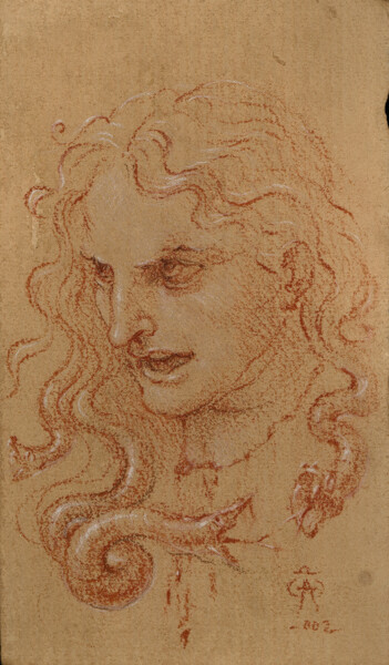 Dessin intitulée "Medusa" par Gustavo Palumbo (Jervé), Œuvre d'art originale, Pastel