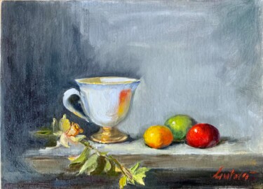 Painting titled "Easter" by Olga Liutova-Amplatz, Original Artwork, Oil Mounted on Wood Panel