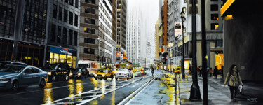 Pittura intitolato "New York #58" da Sócrates Rízquez, Opera d'arte originale, Smalto Montato su Telaio per barella in legno
