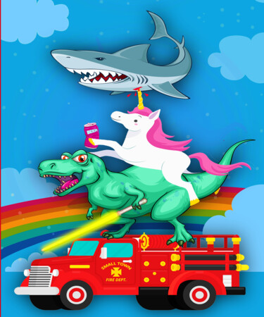 Super Terrific Freakin Awesome 绘画 标题为“Super Terrific Frea…” 由Tony Rubino, 原创艺术品, 丙烯 安装在木质担架架上